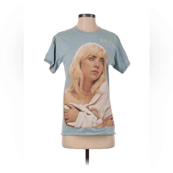 Billie Eilish Happier Than Ever Light Blue Short Sleeve T-Shirt S - Picture 3 of 5